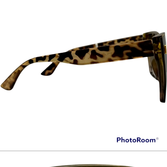 TAHARI Oversized Geometric Cat Eye Leopard Sunglasses Gradient Lenses NWOT - Picture 3 of 11